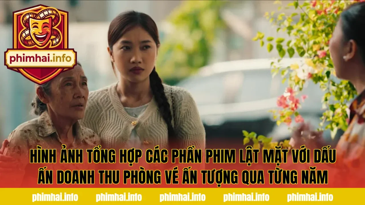 Hình ảnh tổng hợp các phần phim Lật Mặt với dấu ấn doanh thu phòng vé ấn tượng qua từng năm