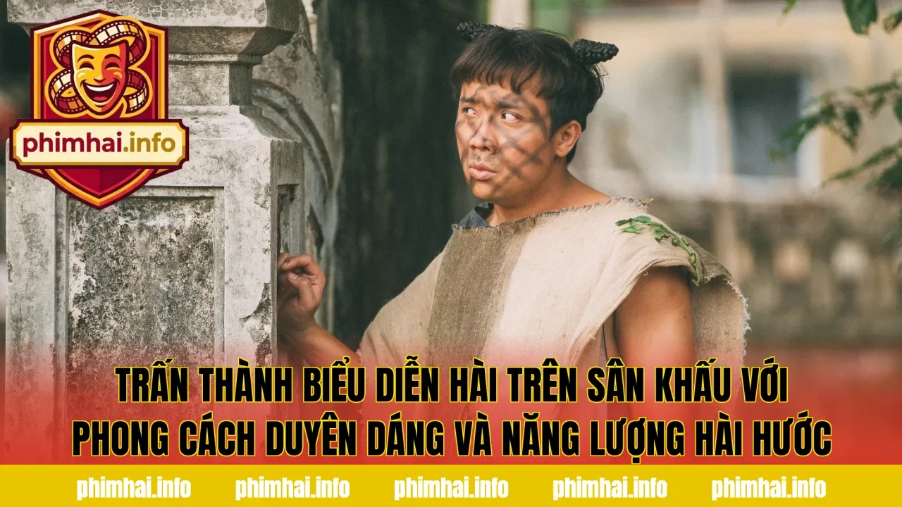 Trấn Thành biểu diễn hài trên sân khấu với phong cách duyên dáng và năng lượng hài hước